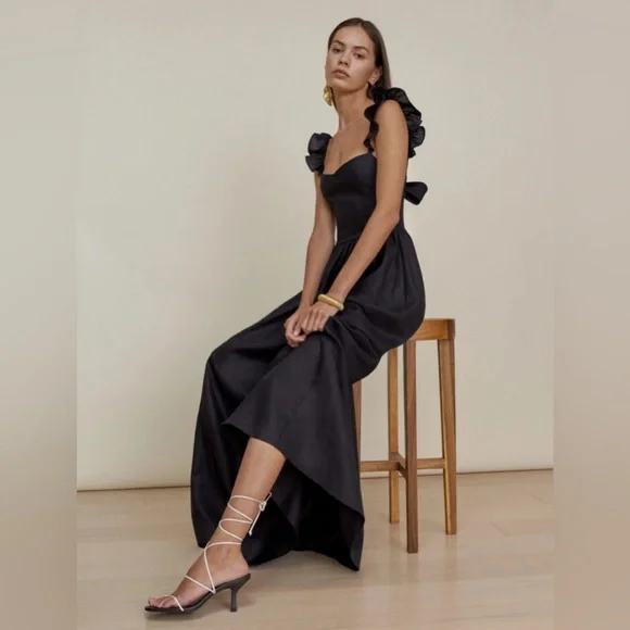 Reformation Black Linen Vecchio Maxi Dress - Picture 5 of 13